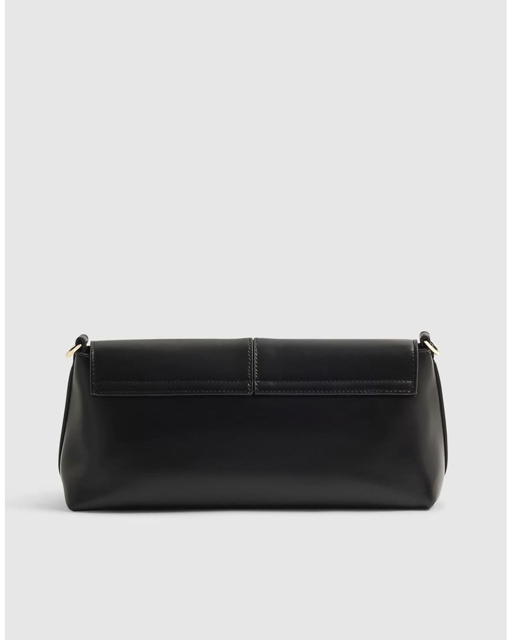 River Island White Bar Flap Over Clutch Bag