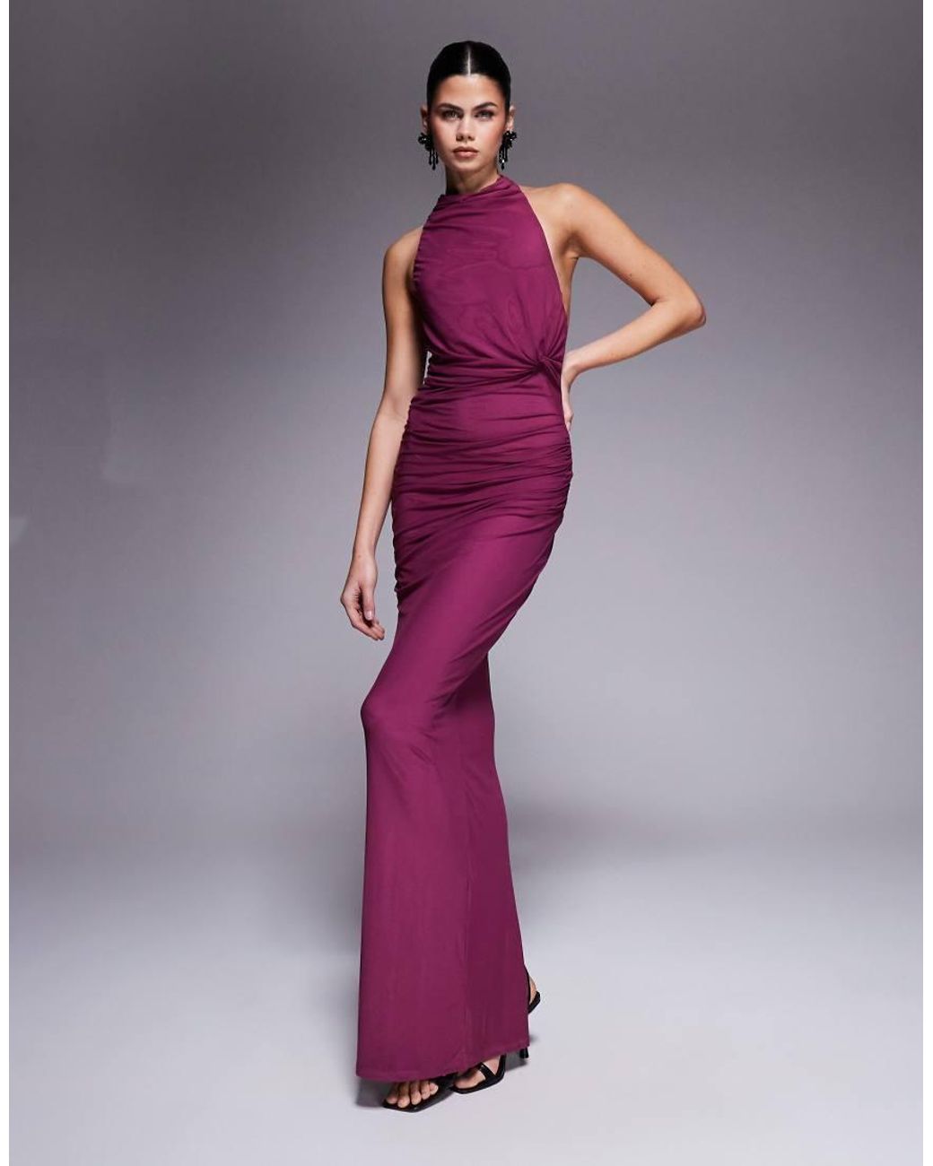 moss green dress Wrap Tie Satin Bridesmaid Period Style:French Provincial Western Style Meets Curves: STY-H42827 DRY ROSE