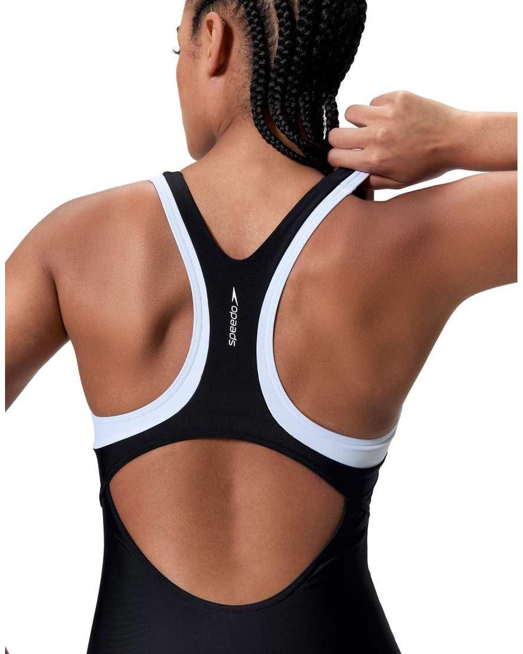 Speedo Blue Colourblock Racerback Swimsuit