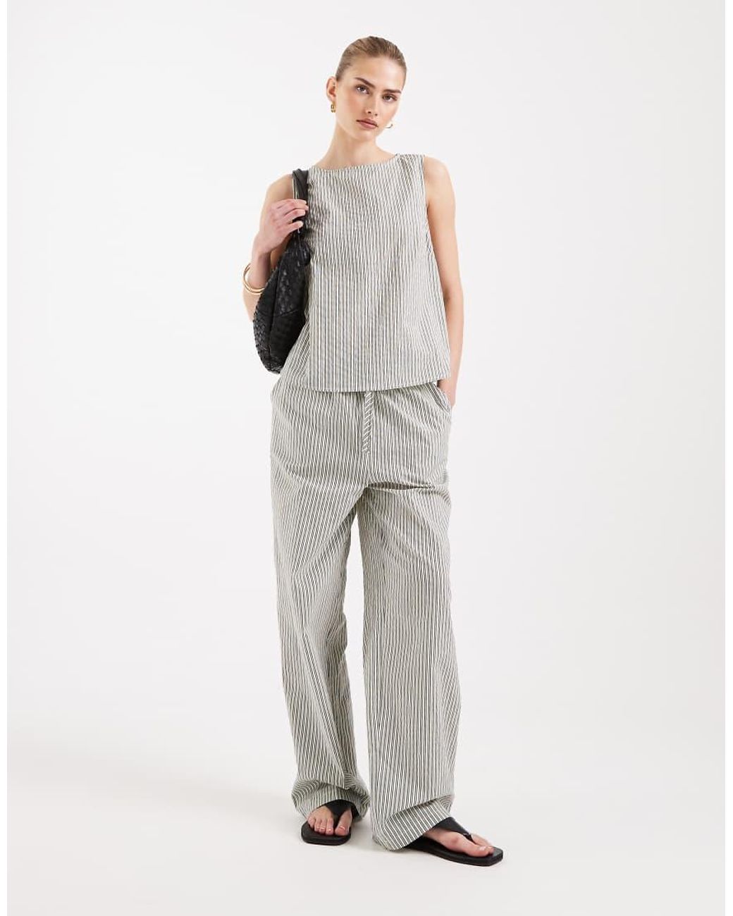 ASOS Gray Shell Button Back Top Co-Ord