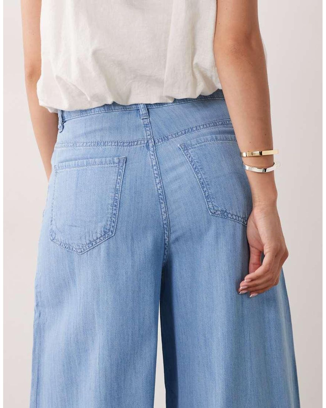 Mango Blue Eva Mid Rise Straight Leg Denim Jean Co-Ord