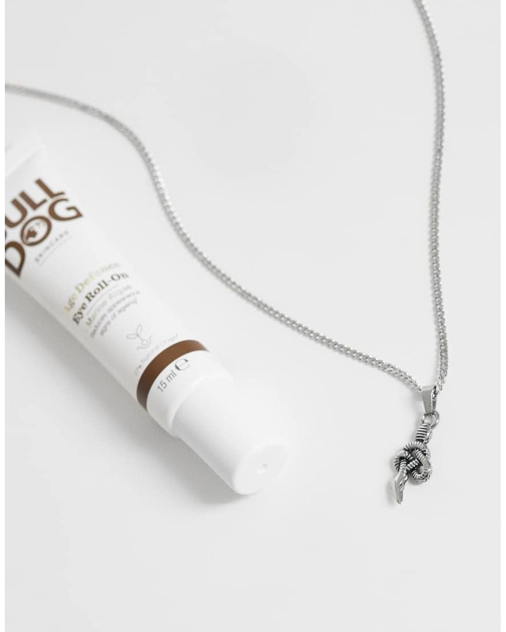 ASOS White Waterproof Stainless Steel Snake Pendant Necklace for men