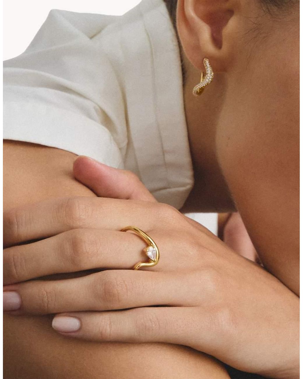 Thomas Sabo Metallic Ring With White Zirconia