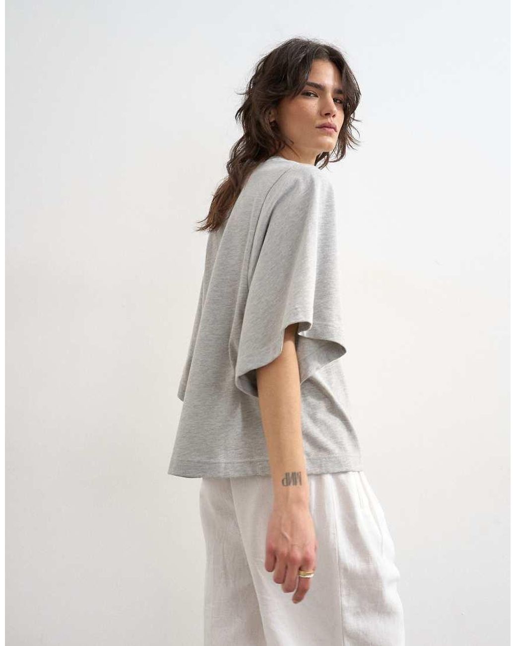 TOPSHOP Gray Batwing T-shirt