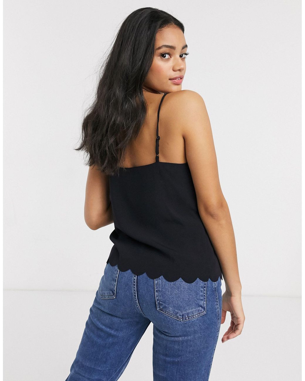 black strappy cami top