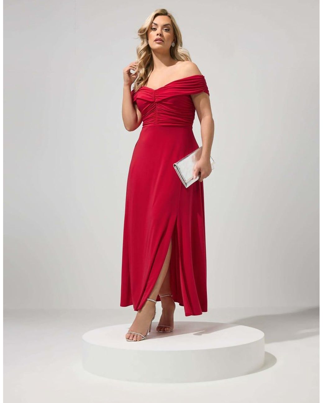 Yours Clothing Gathered Front Maxi Dress