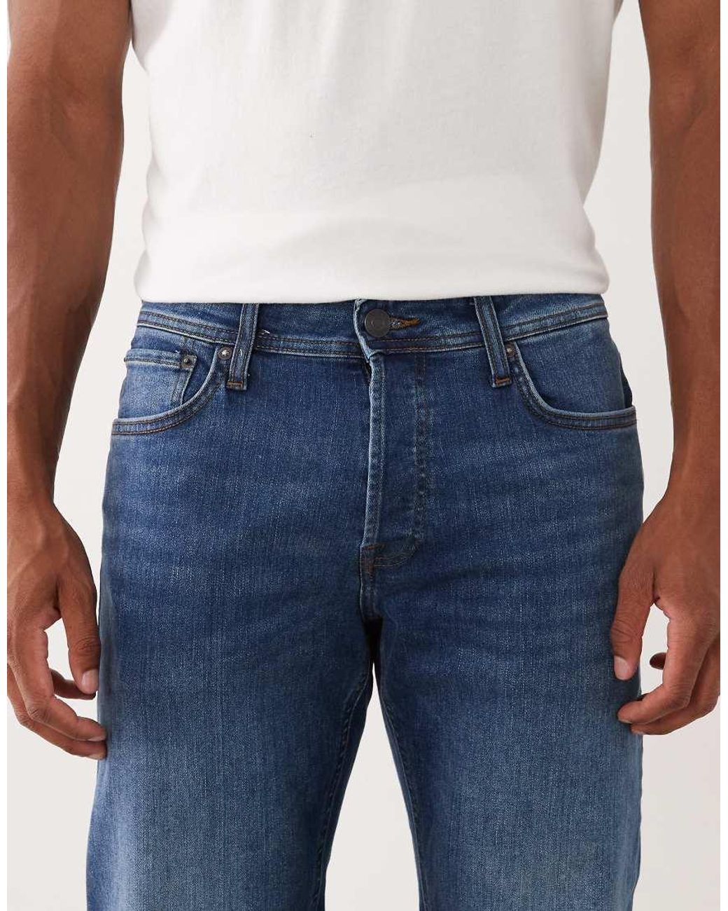 Jack & Jones Blue Mike Tapered Jeans for men