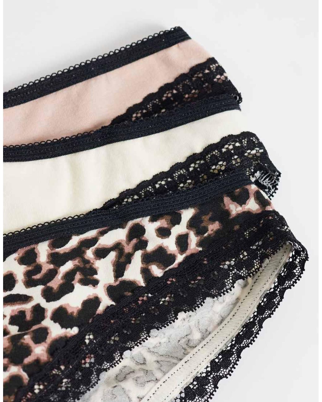 Wednesday's Girl Natural 3 Pack Lace Edge Knicker Set