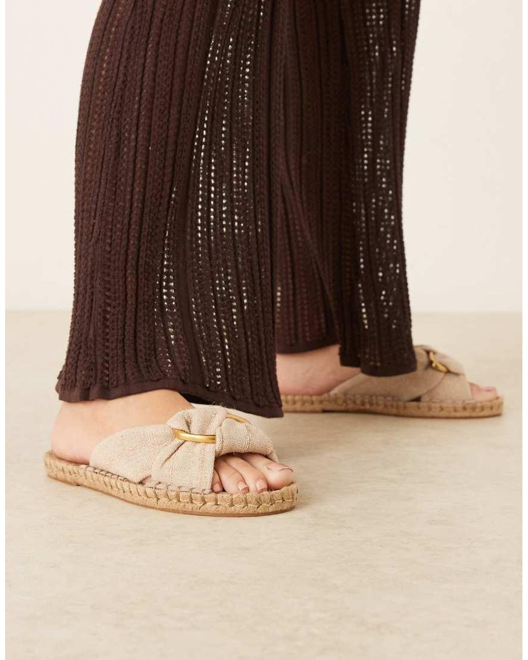 ASOS Black Jade Knotted Espadrille Mules