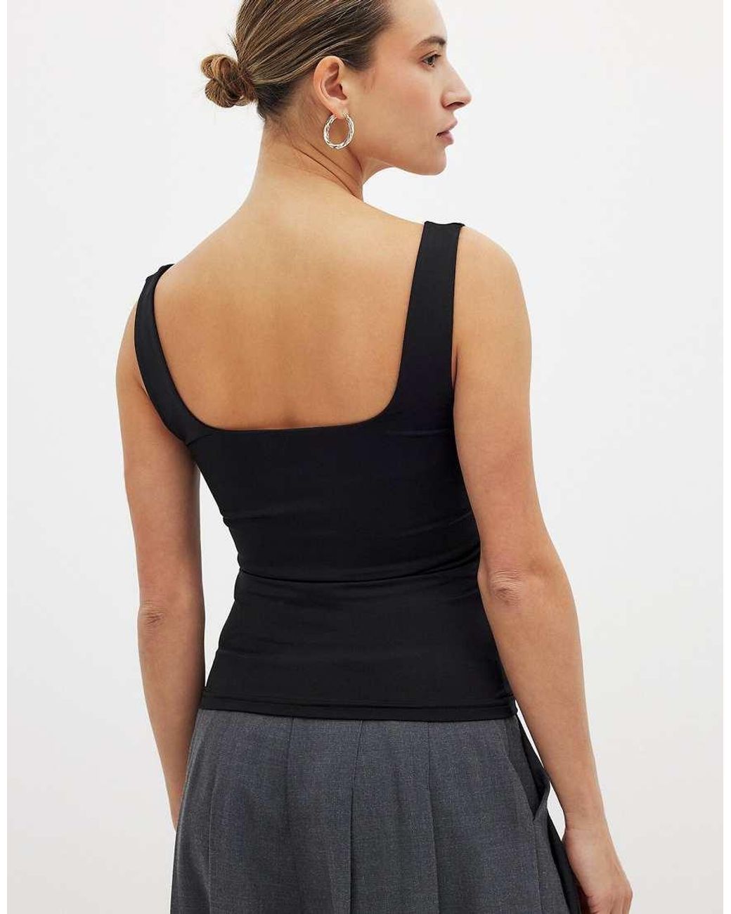 NA-KD Black Double Folded Singlet