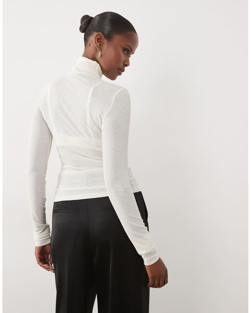 Noughts & Kisses White Sheer High Neck Top