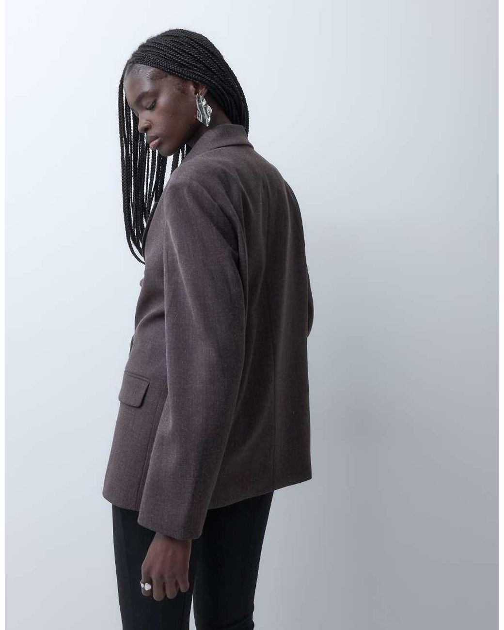 Vero Moda Gray Oversized Tailored Blazer