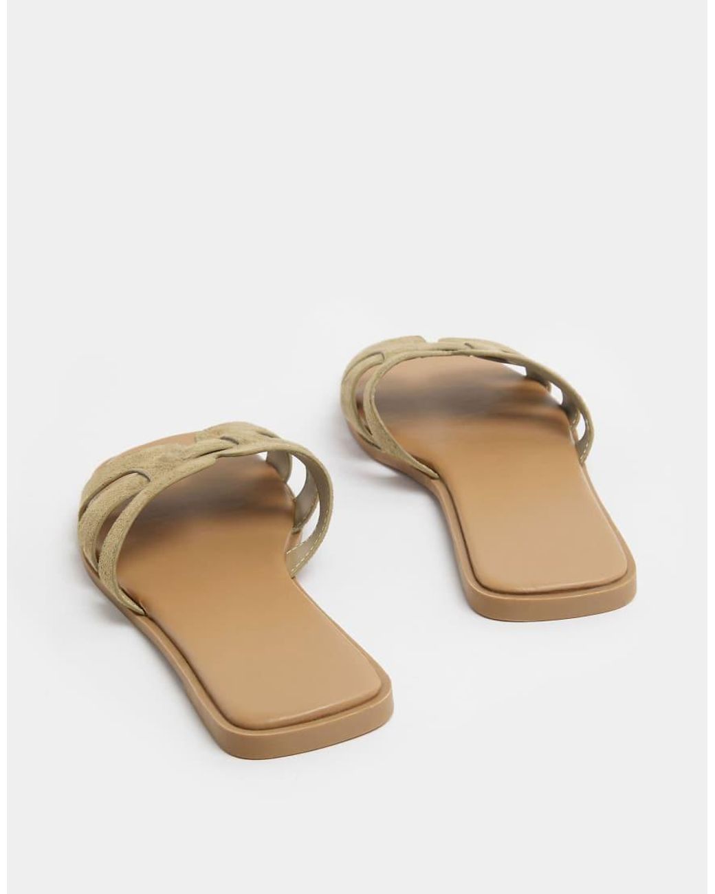 Yours Clothing Natural Cut Out Mule Sandals