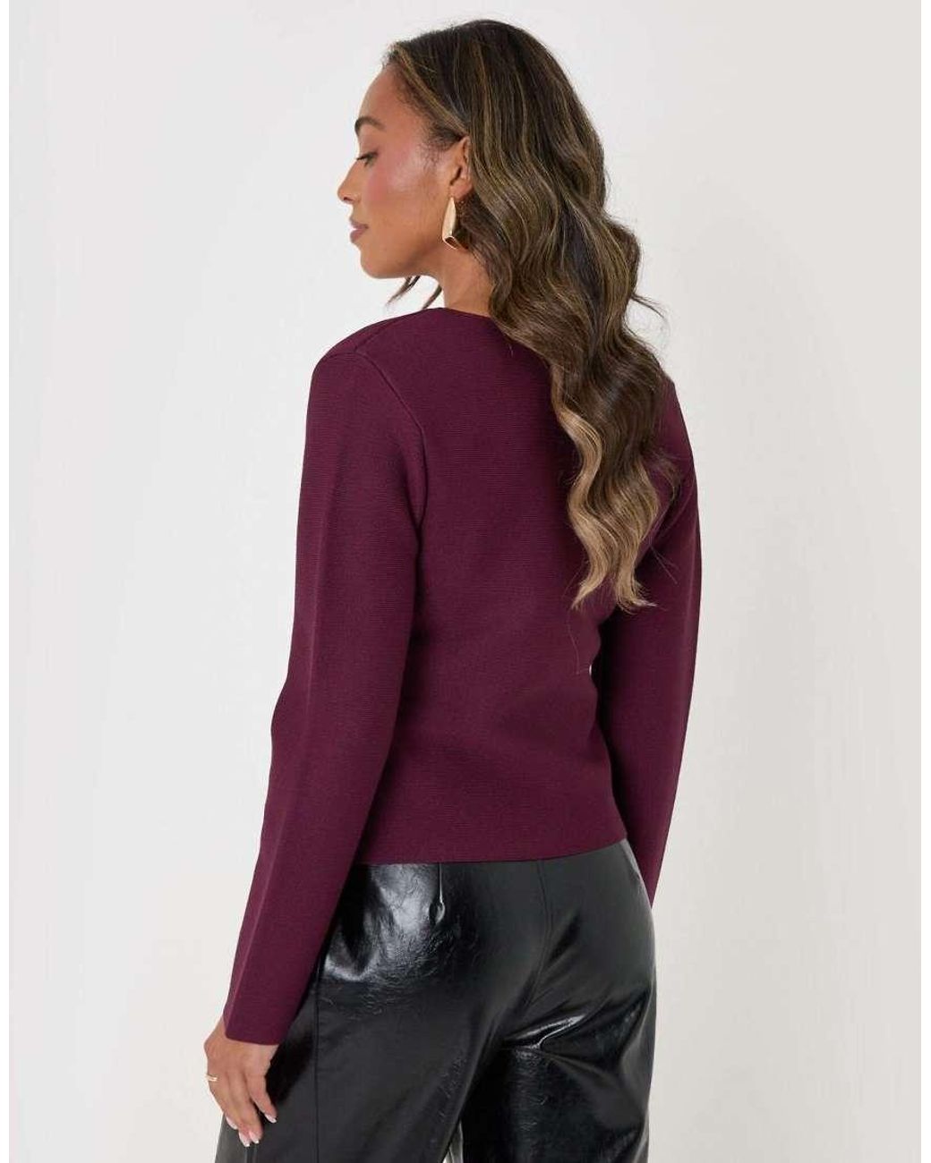 Threadbare Purple Button V-Neck Cardigan