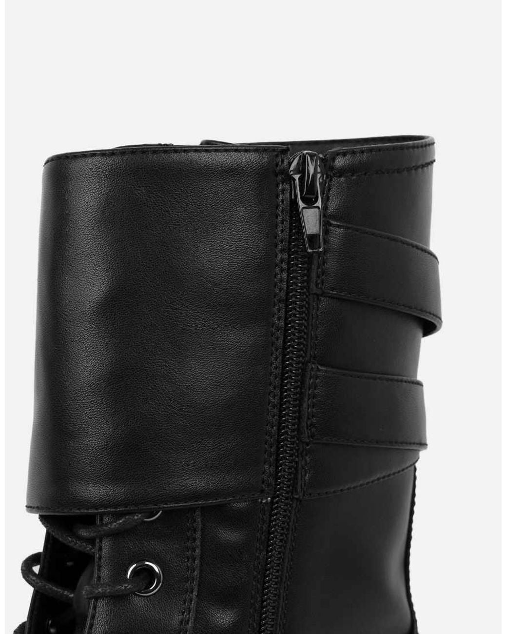 SIMMI Black Ede High Lace Up Boots