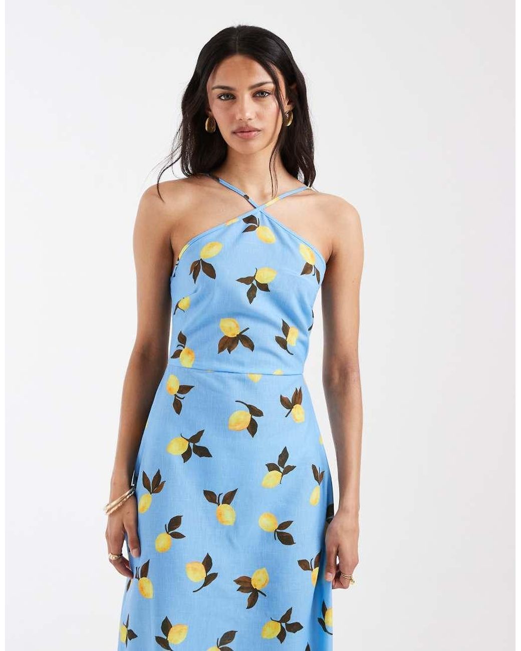 Vero Moda Blue Halter Maxi Dress