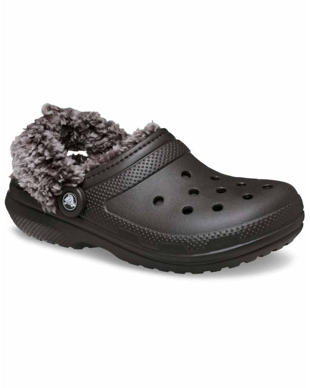 CROCSTM Black Classic Fleece Lined Clogs