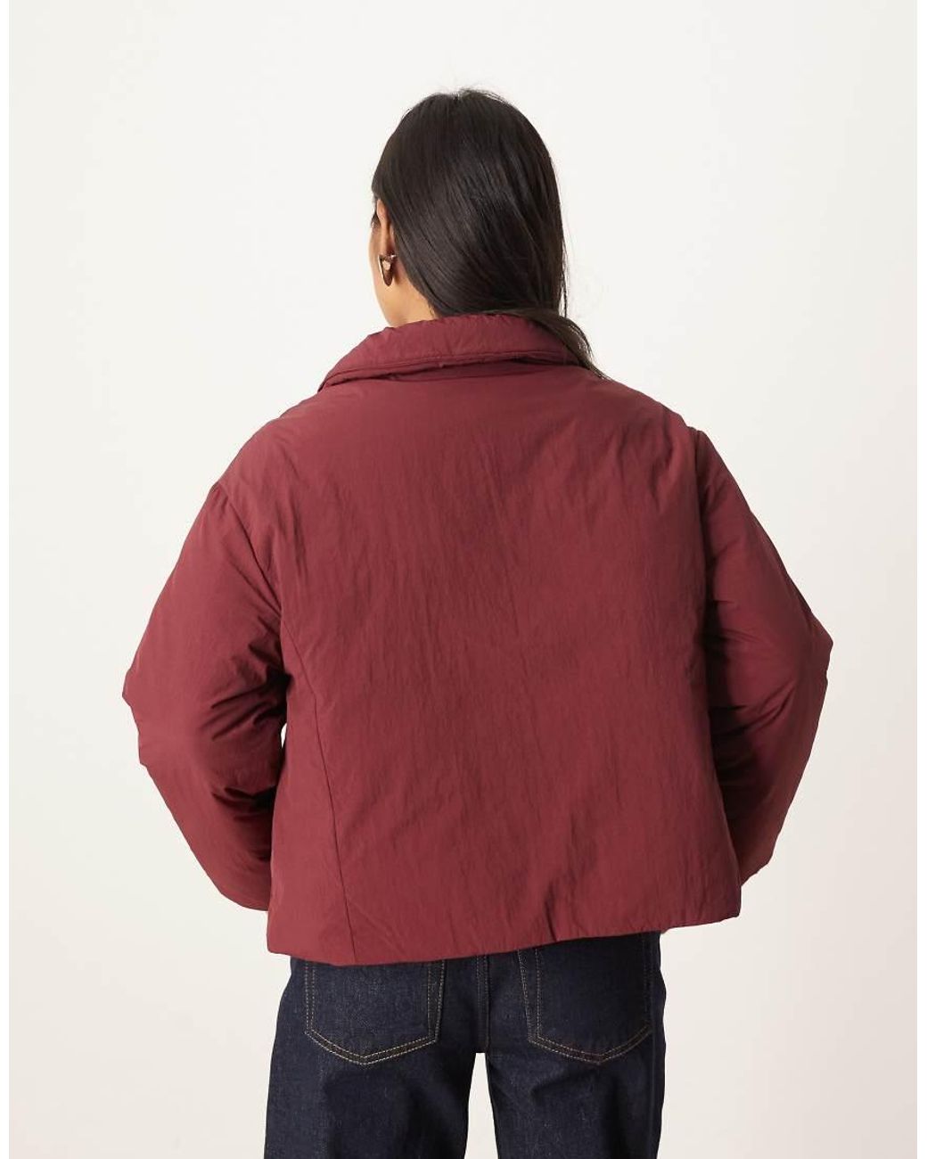 ASOS Red Asos Design Petite Puffer Jacket With Top Collar