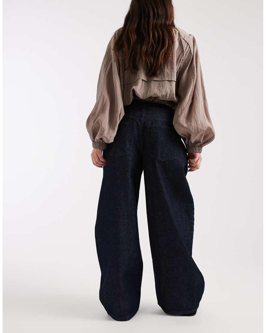 ASOS Blue Low Rise Oversized Horseshoe Jeans