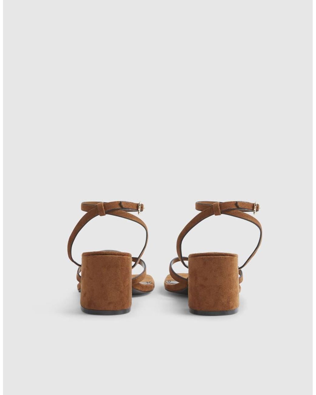 River Island Blue Toe Thong Block Heel Sandals