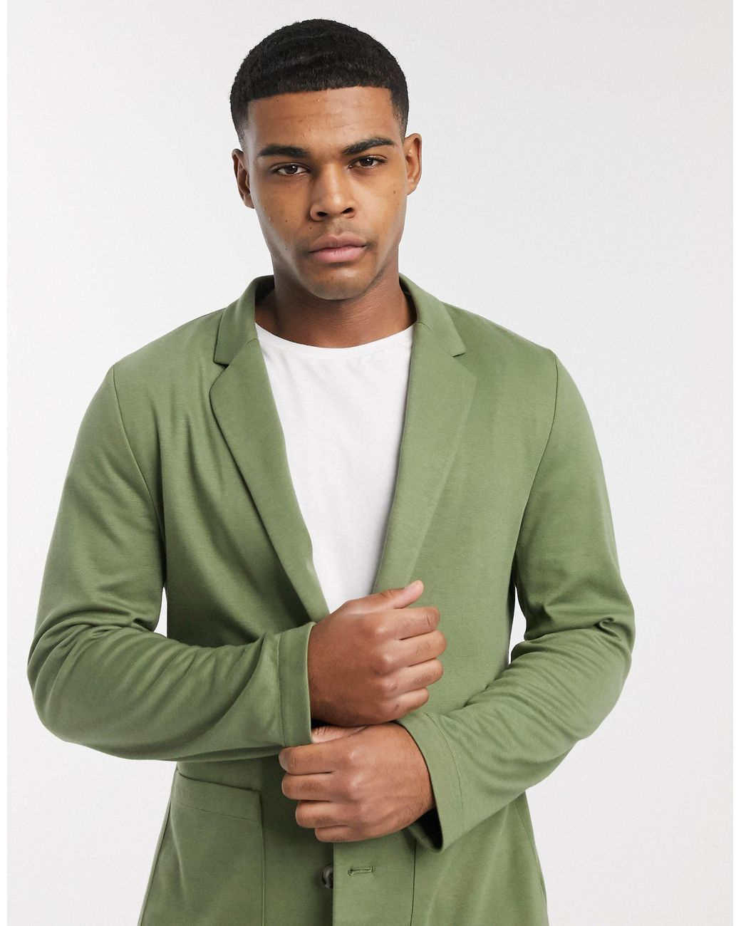 ASOS – schicker, weicher jersey-blazer mit schmalem schnitt in Grün für  Herren | Lyst DE