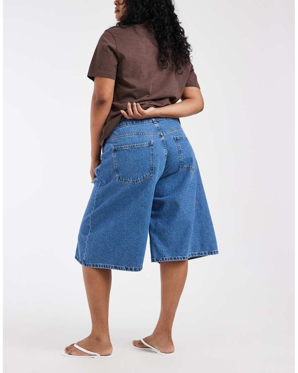 ASOS Blue Asos Design Curve Longer Bermuda Short