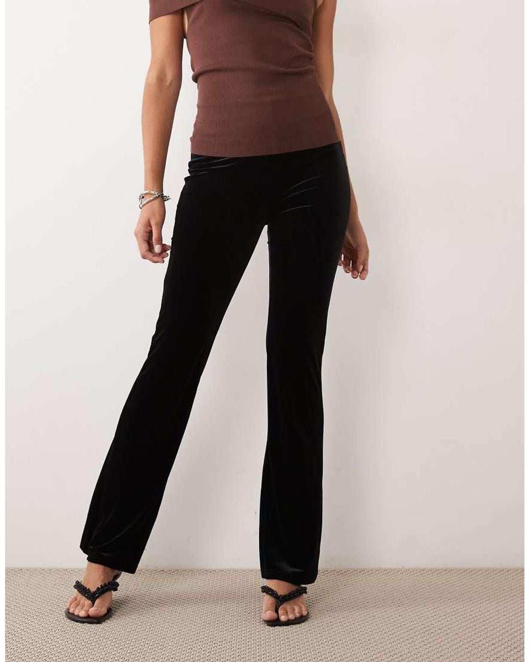 New Look Black Velvet Flare Pant