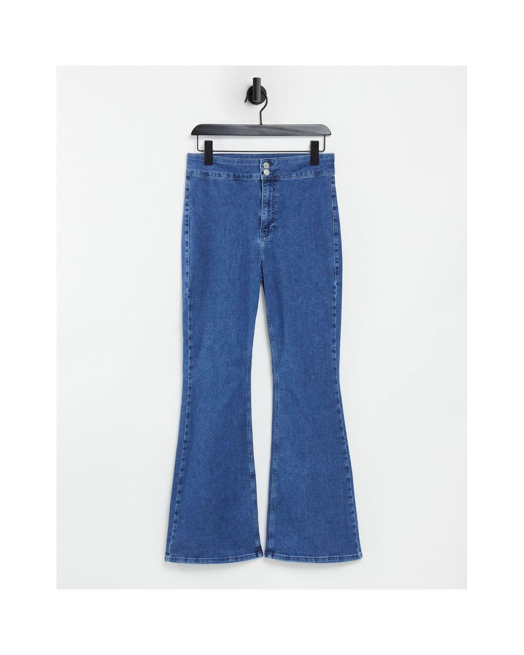 TOPSHOP Denim Three Stretch Flare Jean in Blue | Lyst