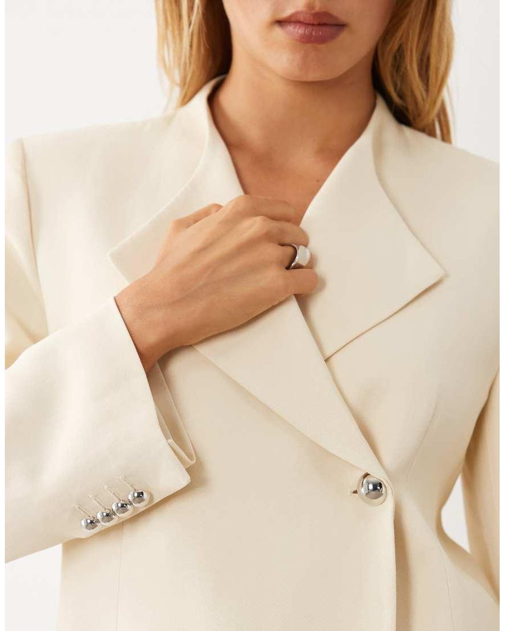 Mango Natural Tailored Blazer