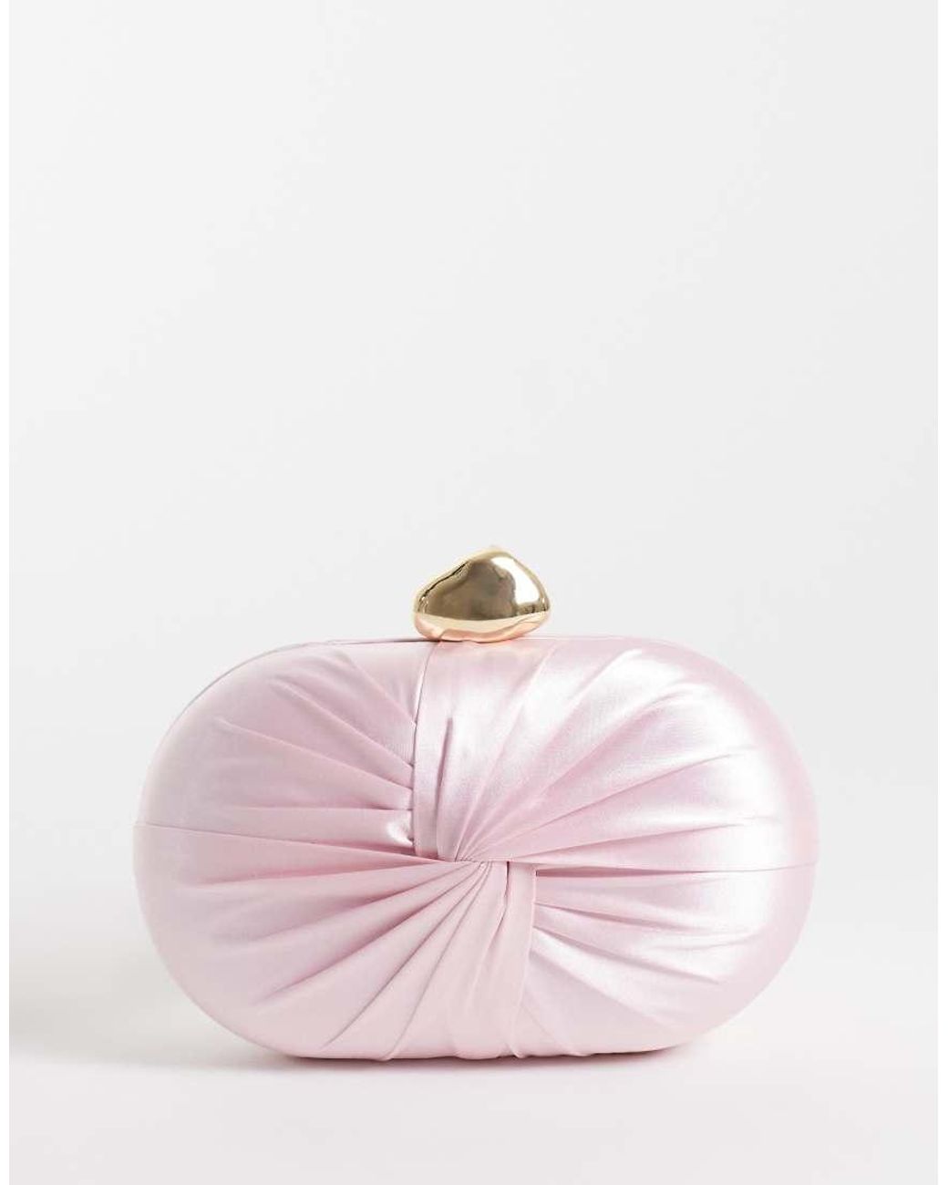 True Decadence Pink Satin Twist Clutch Bag