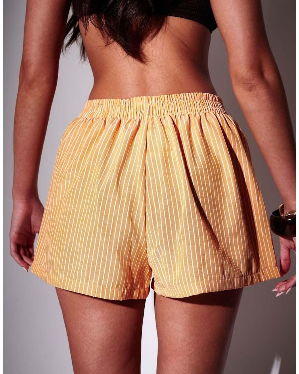 South Beach Brown Striped Beach Shorts