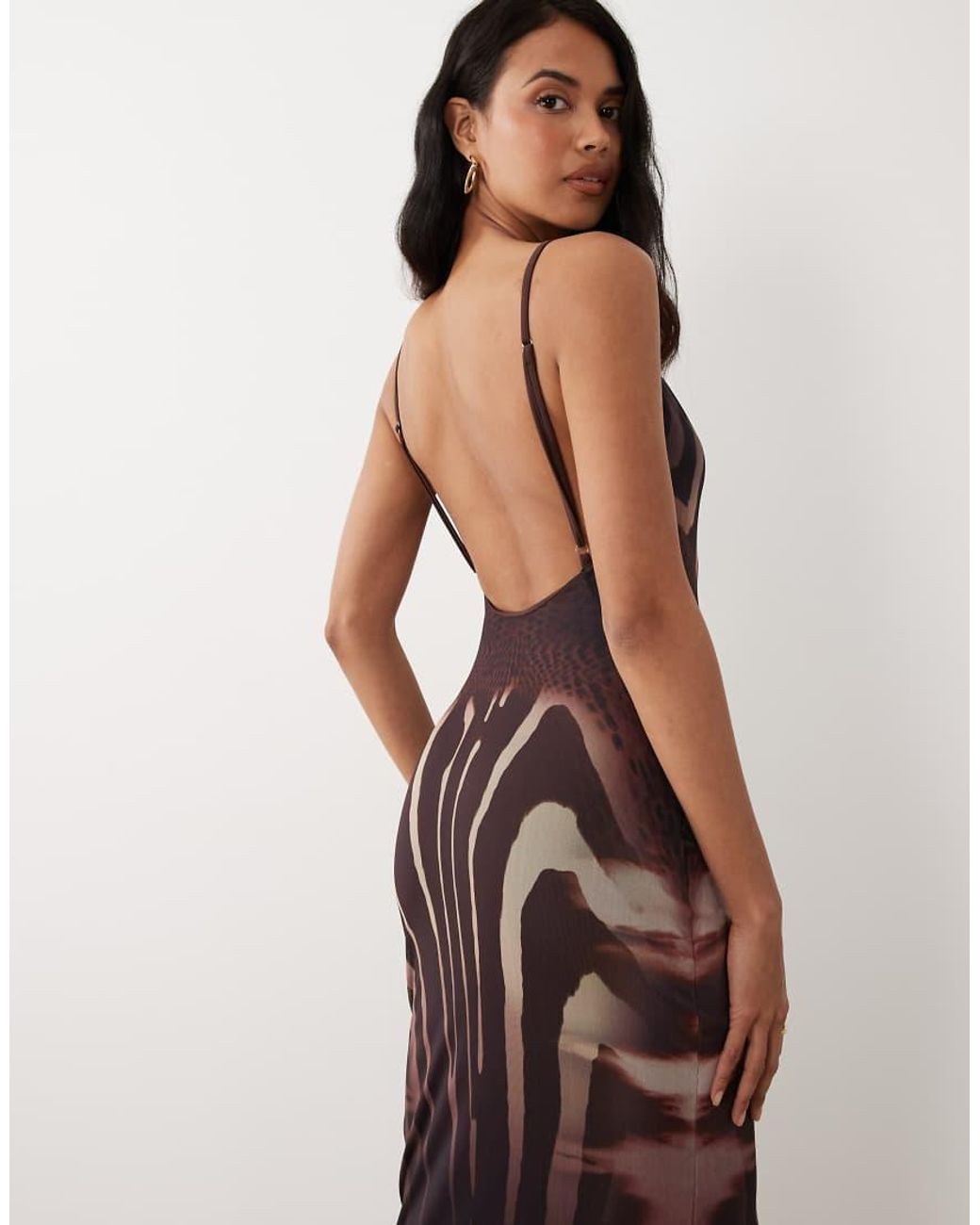 Murci Blue Premium Sculpting Mesh Scoop Back Bodycon Maxi Dress