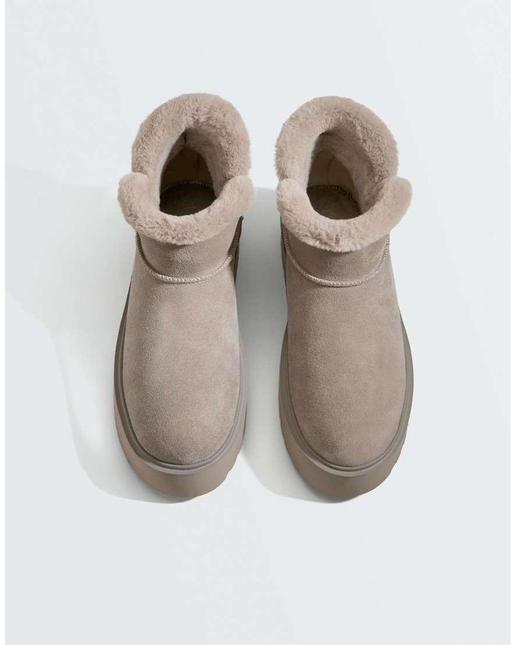 Oysho Gray Eather Platform Boots