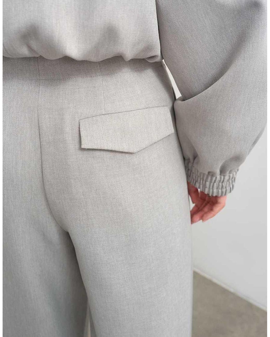 TOPSHOP Gray Co Ord Twisted Seam Slim Trouser