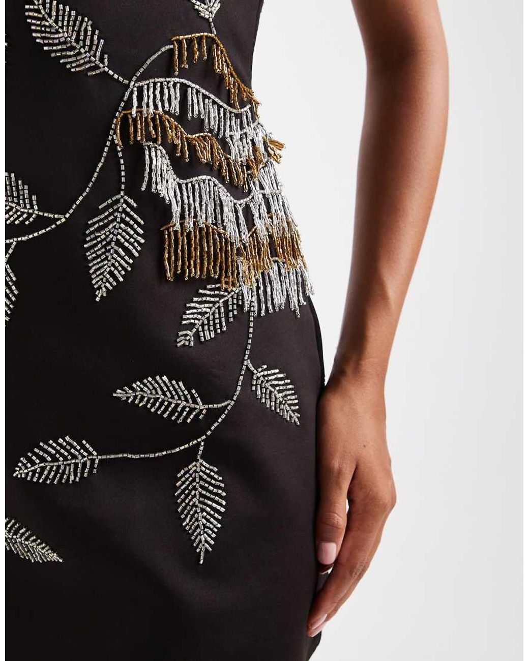 ASOS Black Embellished Beaded Mini Dress