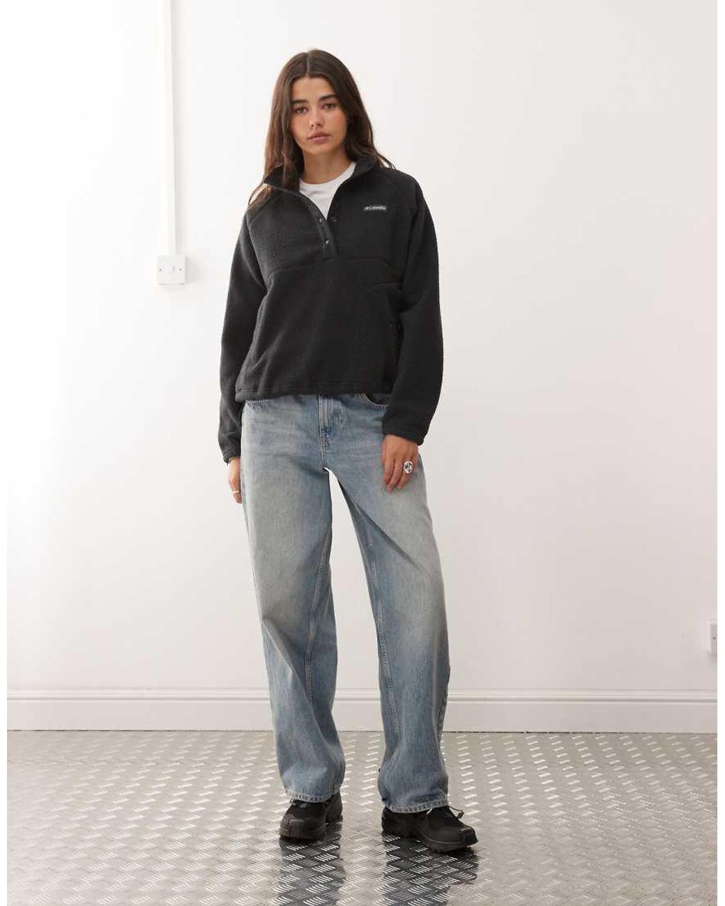 Columbia Black Jasper Ridge Pebbled Fleece Half Snap