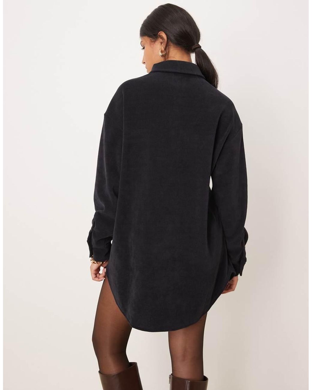 ASOS Blue Cord Utility Shirt Mini Dress