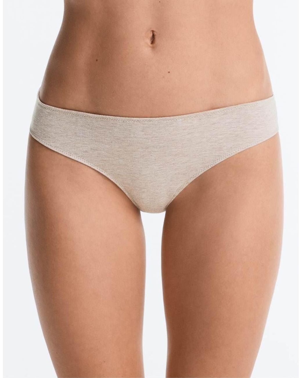 Oysho White 5 Rib Cotton Blend Classic Briefs