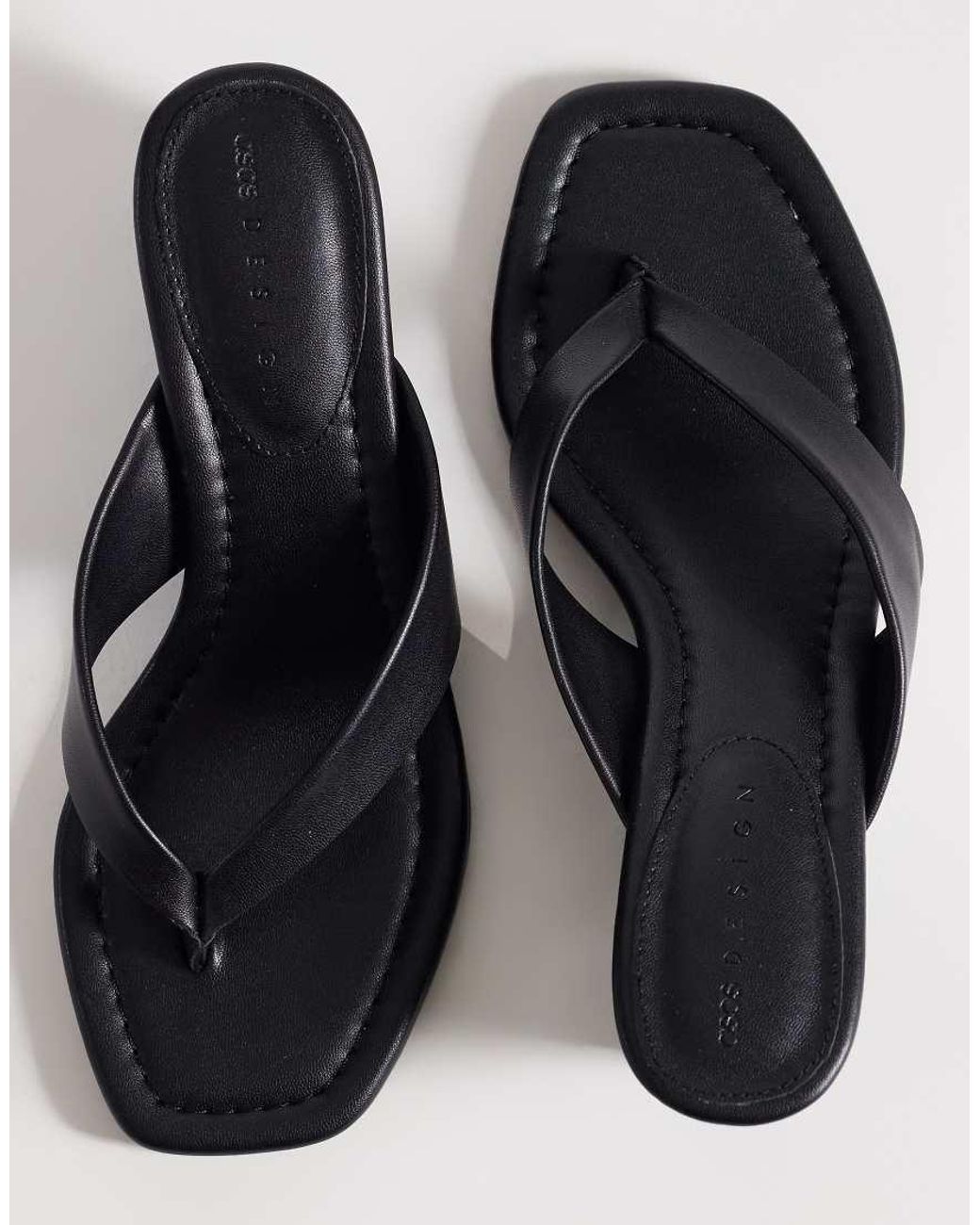 ASOS Black Harlow Toe Thong Wedge Sandals