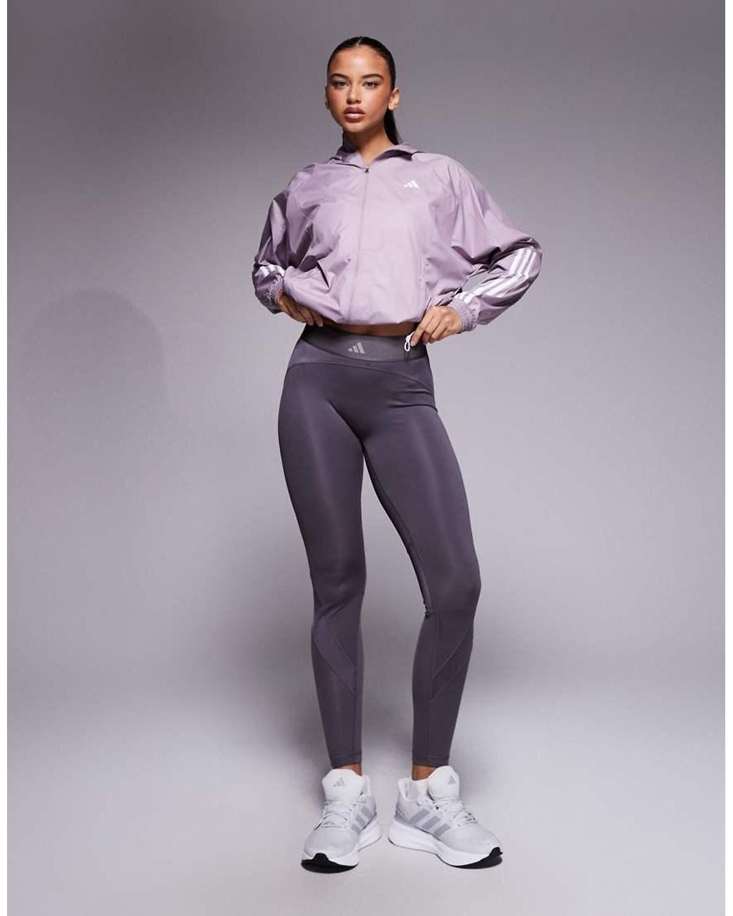 Adidas Originals Purple Adidas Training Hyperglam High Shine Full Length legging