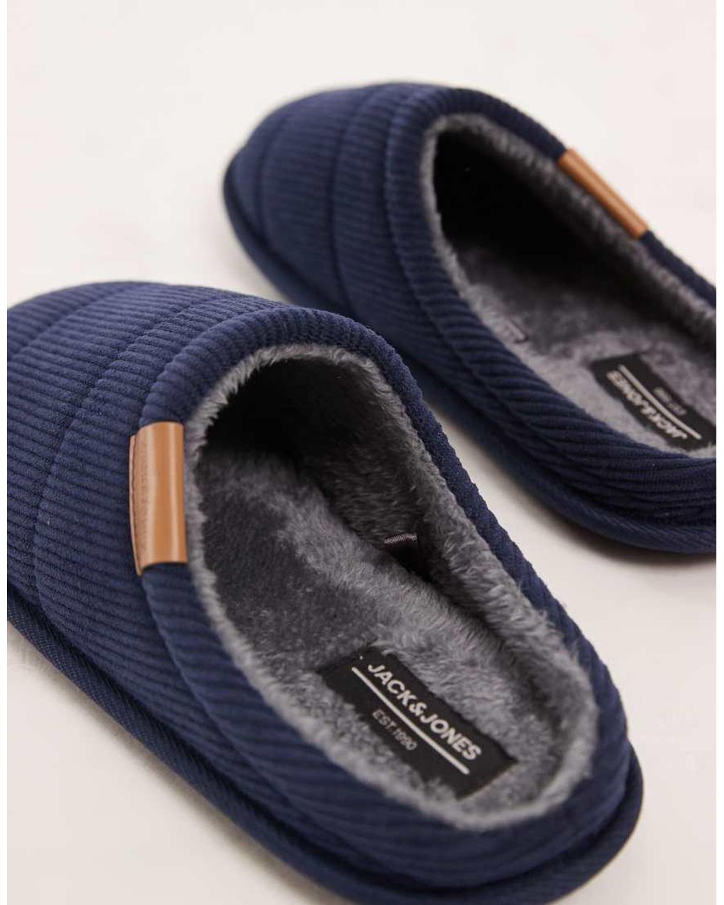 Jack & Jones Blue Cord Style Mule Slipper for men