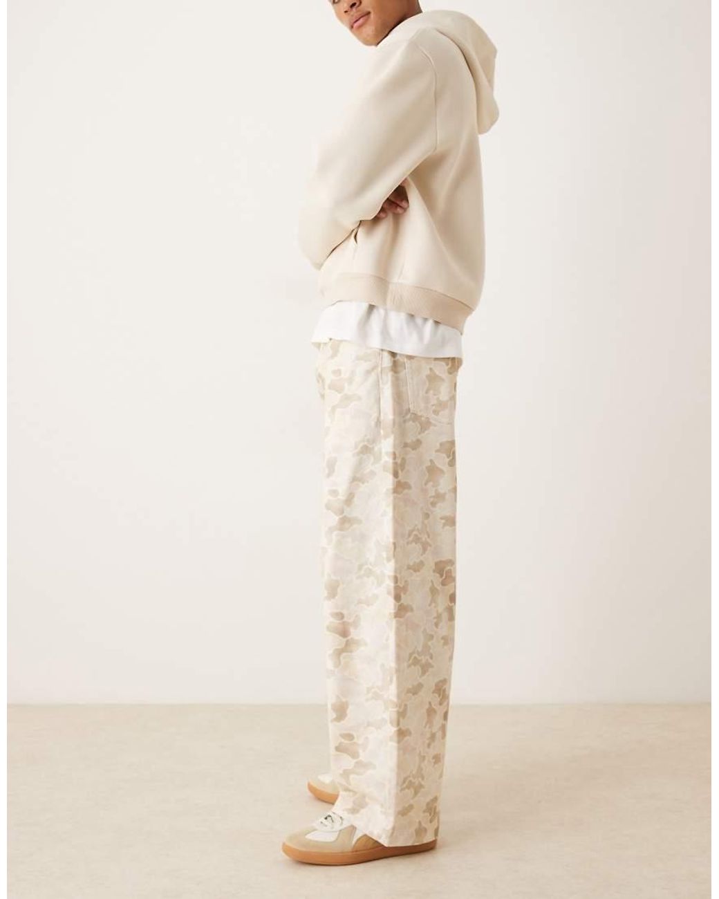 ASOS Natural Oversized Baggy Trousers for men