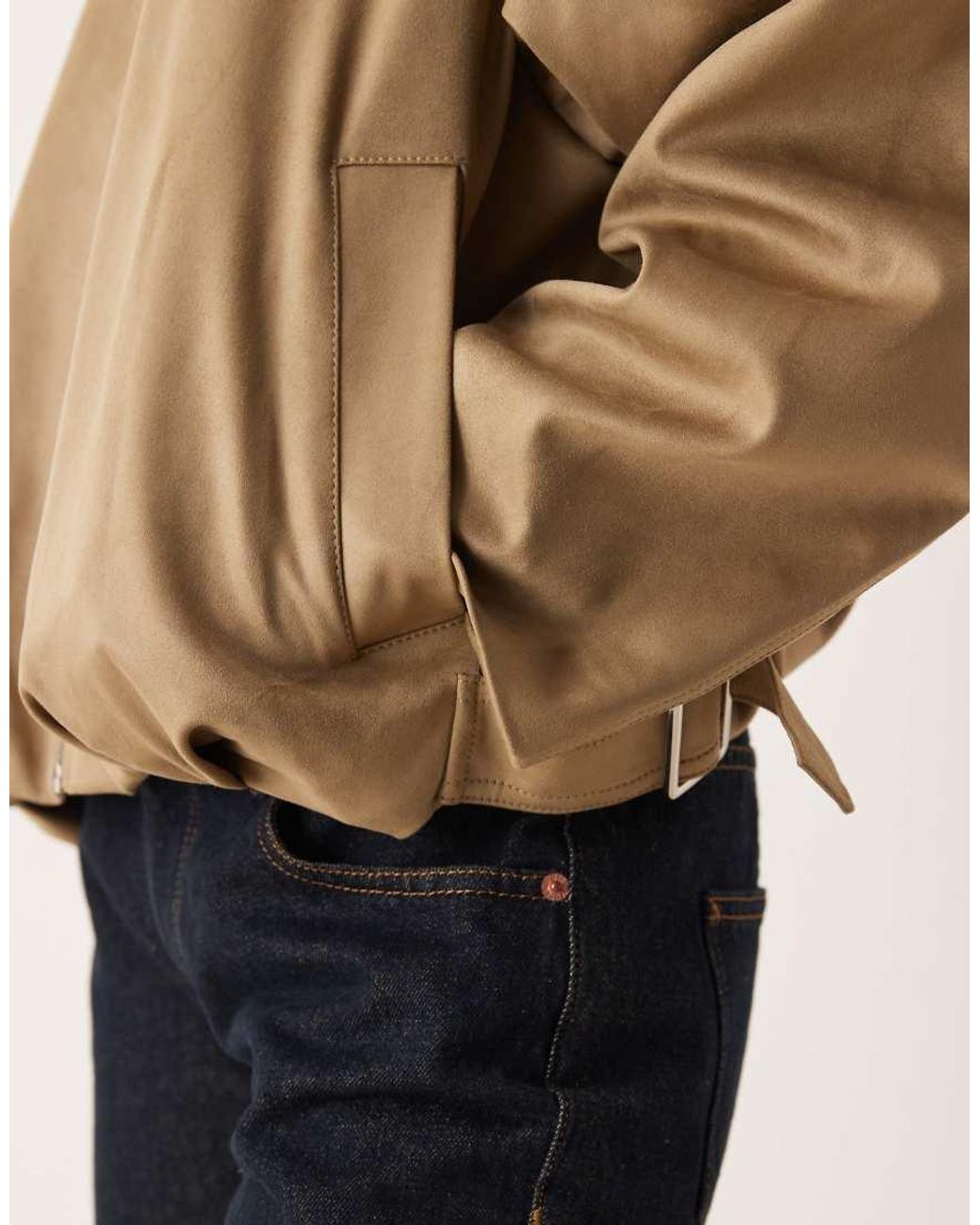 Gina Tricot Natural Faux Suede High Neck Jacket