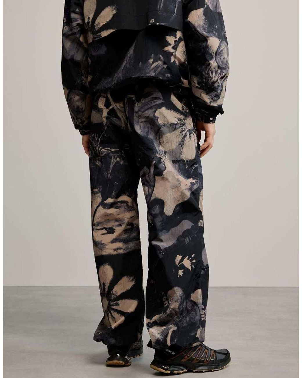 Desigual Gray Printed Long Trousers for men