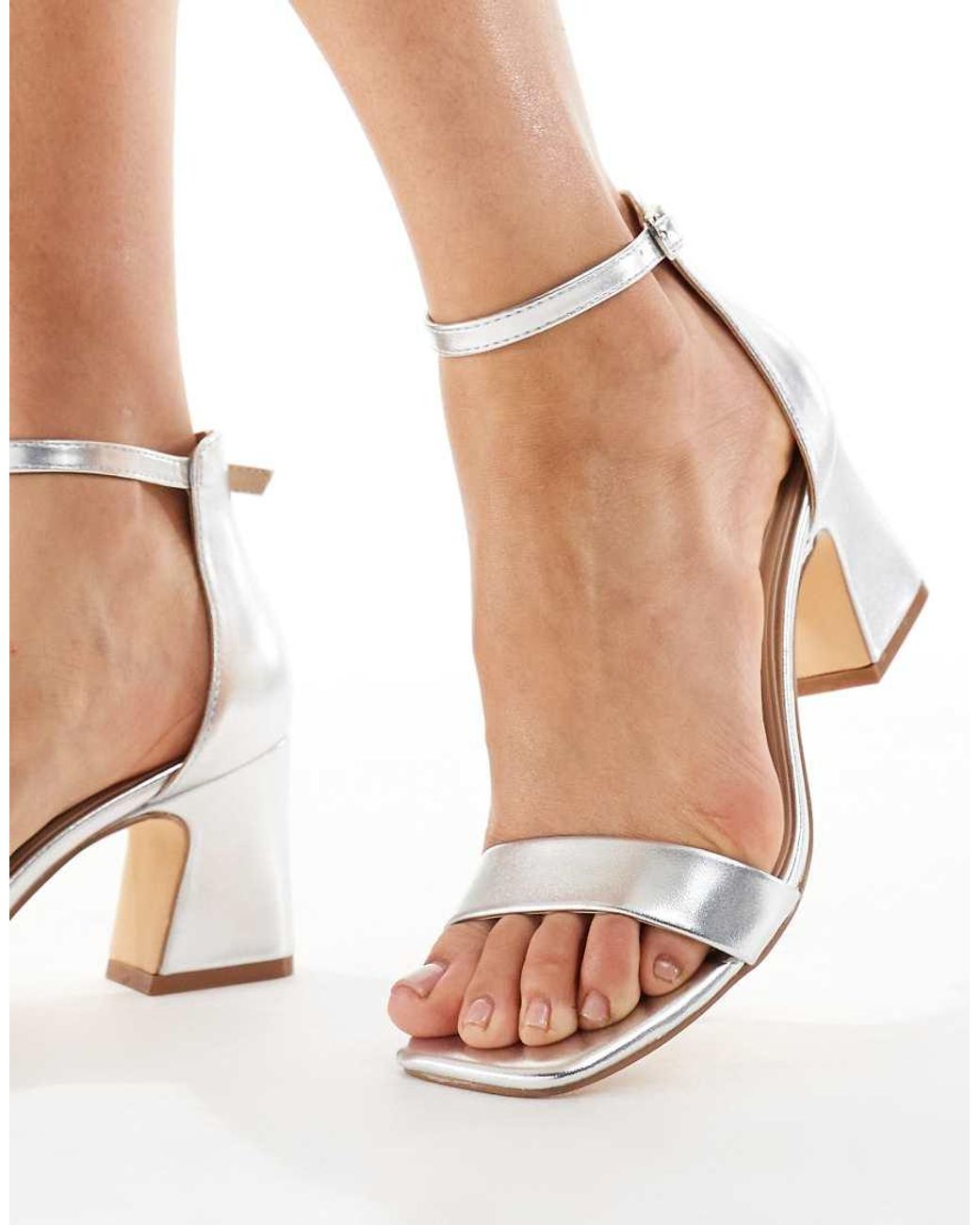 SEQWL White Leal Heeled Sandals