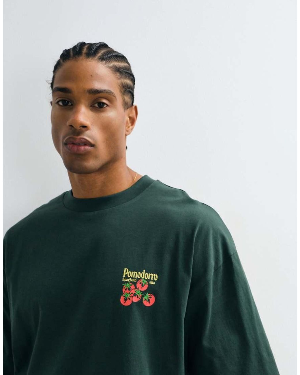 ASOS Green Oversized T-shirt With Pomodoro Graphic for men