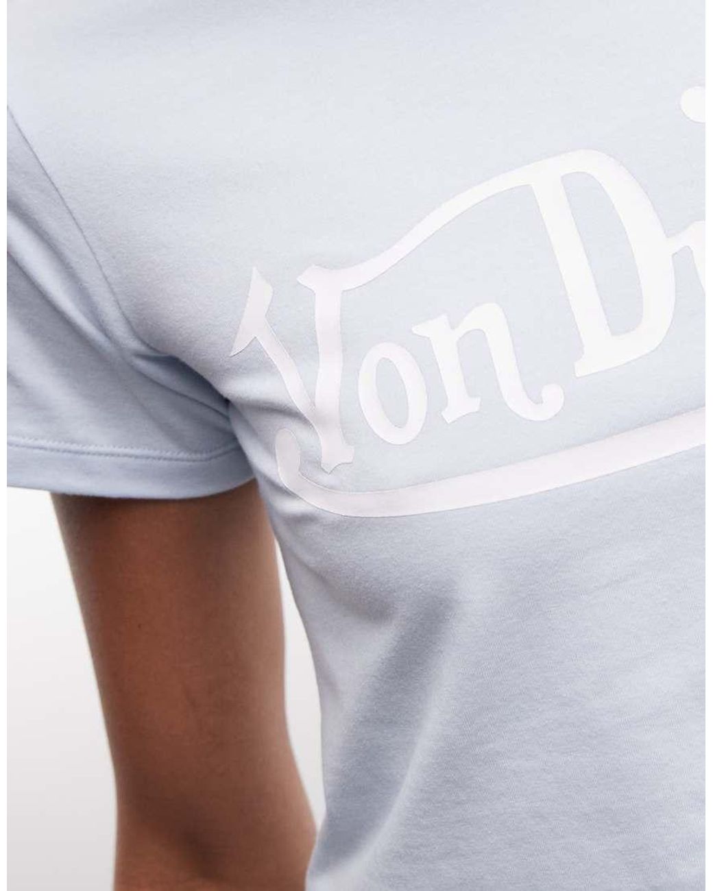 Von Dutch Blue Crop Baby Tee With Front Graphic