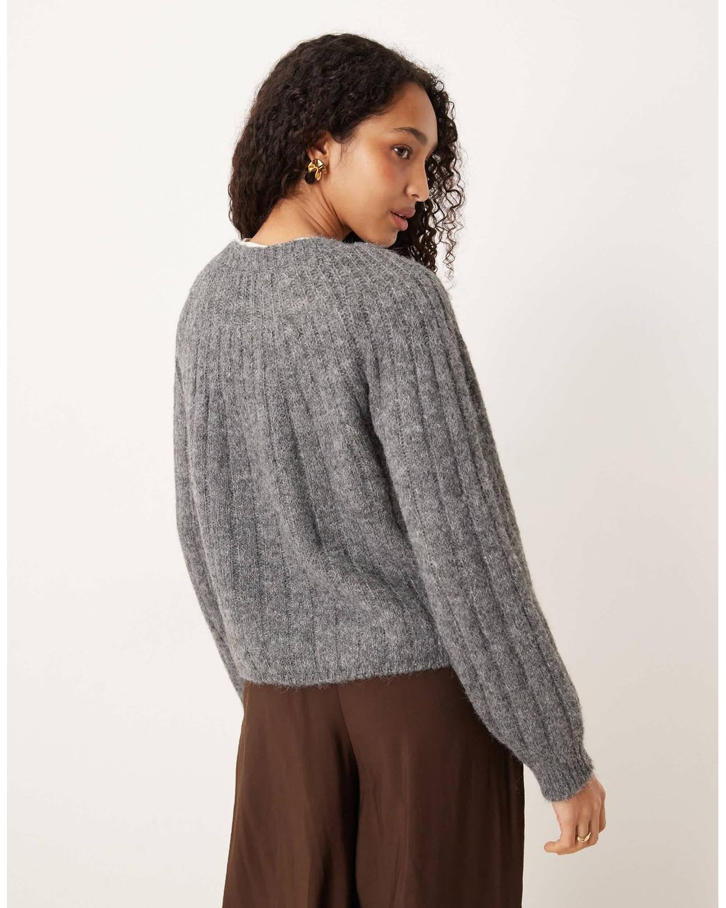 Aware Gray – pullover aus breitem grobstrick