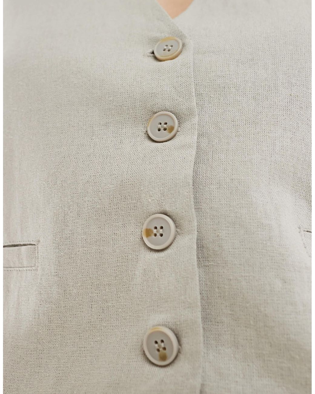 Pull&Bear White – weste aus leinen
