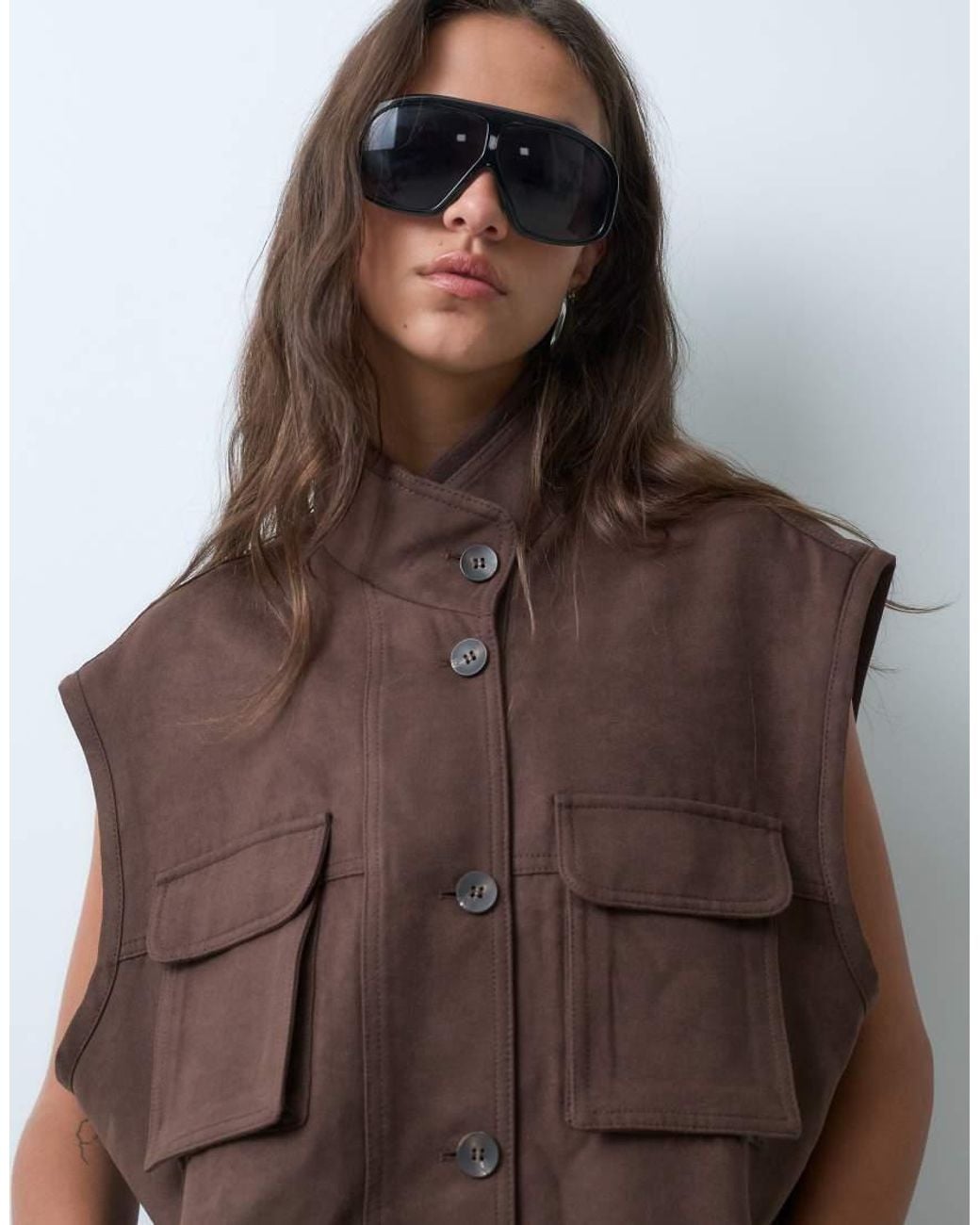 Chaleco Holgado De Suedette En ASOS de color Blue